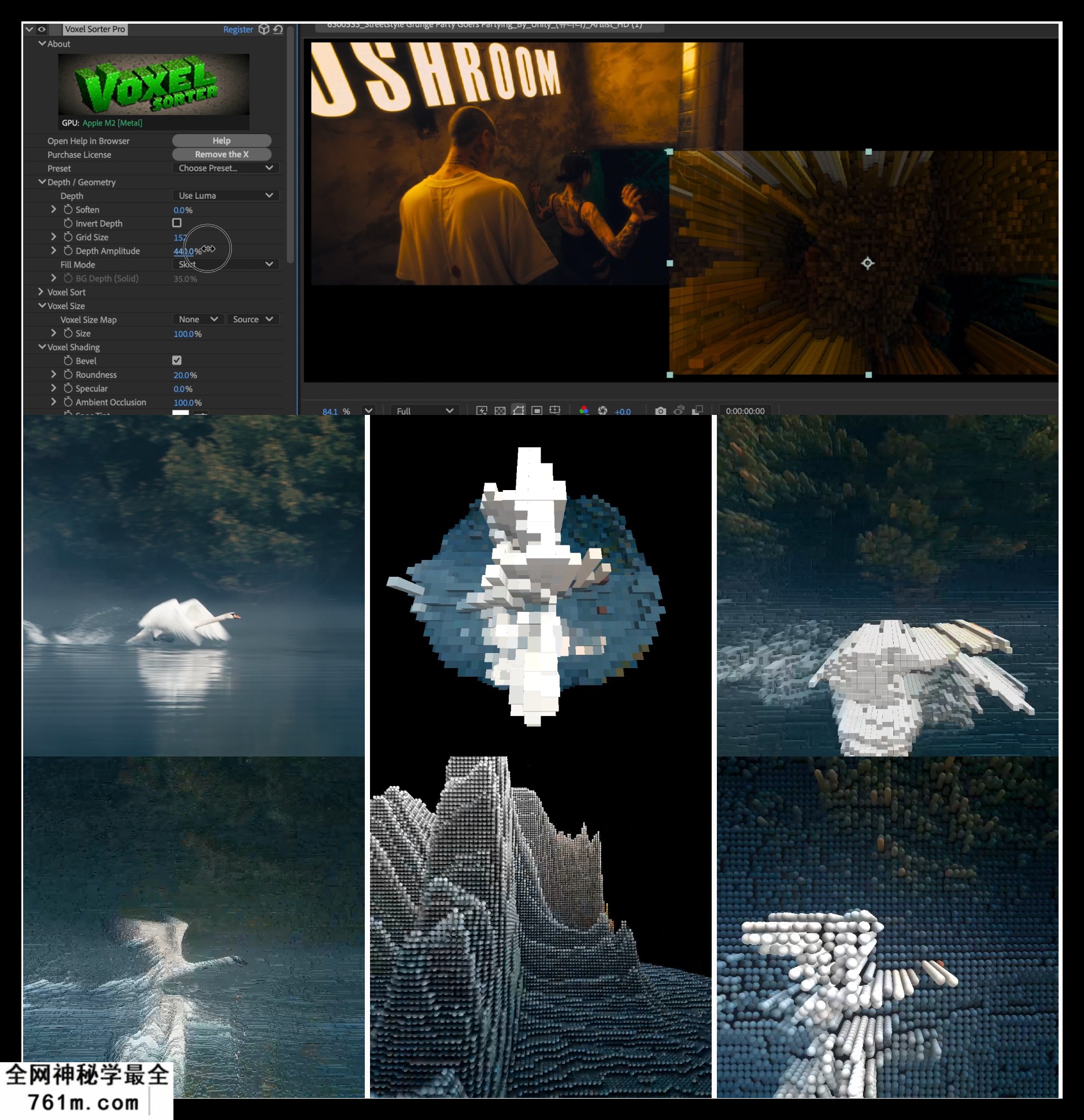中文汉化-AE/PR/达芬奇三维像素体视觉特效插件 Voxel Sorter v1.9.0 Win/Mac｜星聚资源网