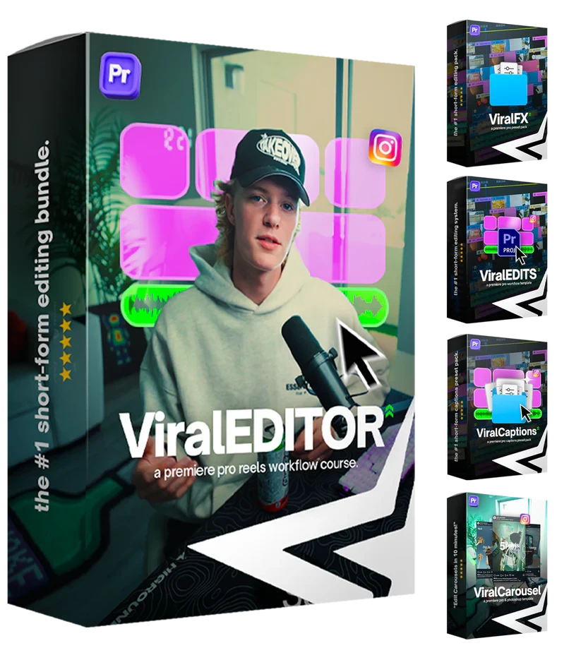 PR短视频剪辑特效转场字幕调色预设套装 Chris Boustedt – ViralREELS – All Access Bundle PR短视频剪辑特效转场字幕调色预设套装 Chris Boustedt – ViralREELS – All Access Bundle