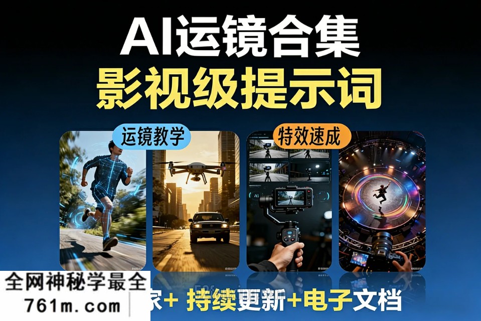 AI运镜镜头电影视级提示词视频教程AI制作短视频快速入门全解析-星聚资源网