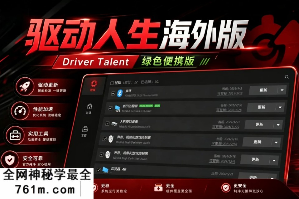 装机必备!海外版 Driver Talent Pro v13.5.0.359 专业驱动管理 告别广告烦恼 绿色便携免安装版