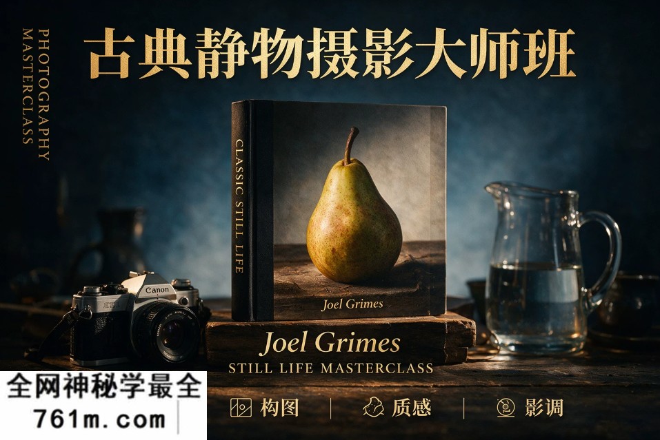 【静物摄影】Joel Grimes 精美的古典艺术静物摄影大师班教程-精翻中英字幕