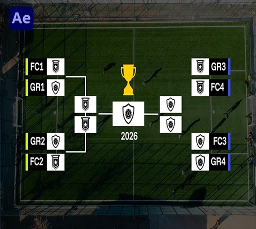 足球比分赛事信息动态图AE模板 Football Roadmap Scoreboard｜星聚资源网
