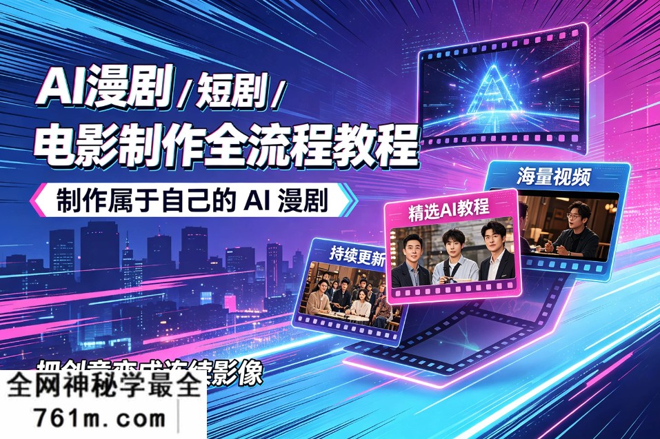 【教程】AI电影制作技术短视频2026AI导演全流程教程ai电影+ai漫剧+ai运镜