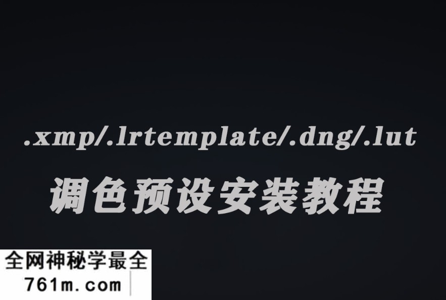 调色预设安装视频教程–图像编辑软件预设安装