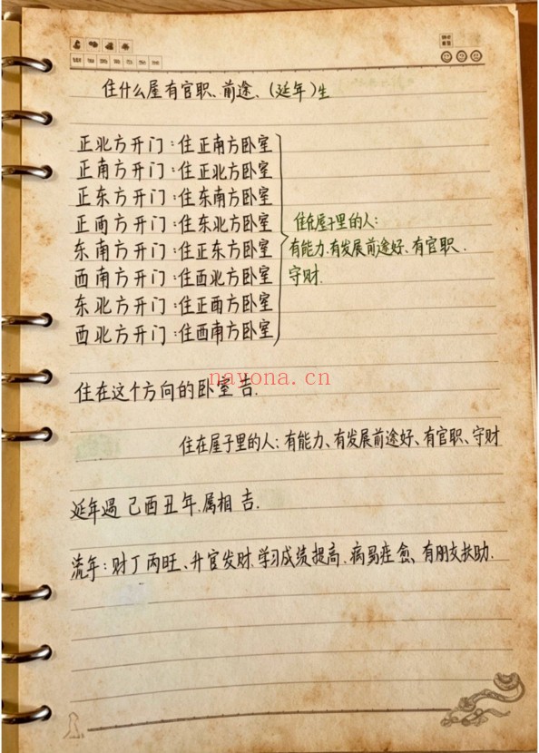 阴阳宅秘本手抄笔记43页PDF 阴阳宅风水