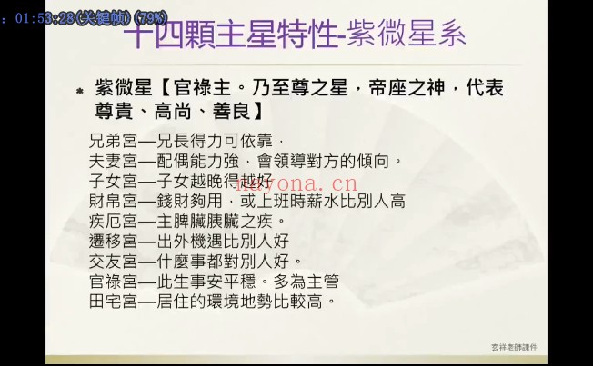 玄祥道传紫微斗数初阶班4天视频 紫微教程