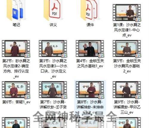 G1619张秩也金锁玉关沙水篇视频38集+讲义课件笔记