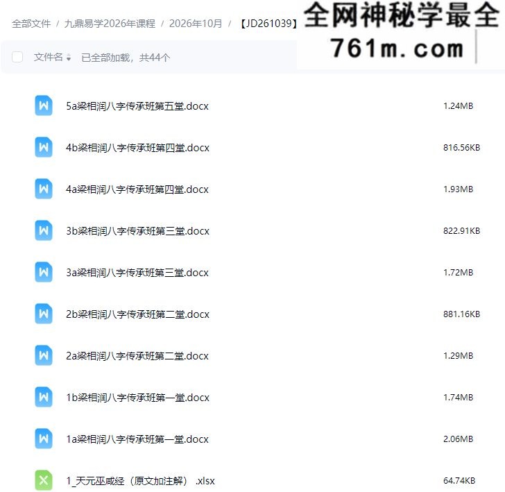 梁湘润命理传承班刘善仁打的笔记44份