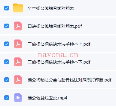 杨公线胎骨线对照表PDF 杨公风水