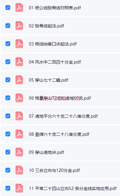 杨公线胎骨线对照表PDF 杨公风水