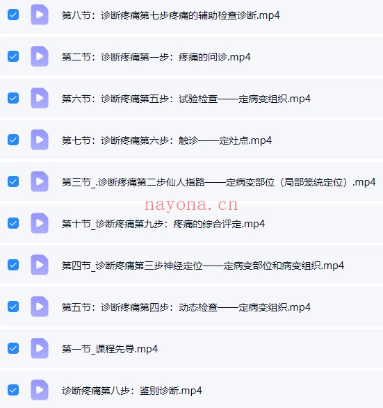 王学昌精准诊断疼痛9步法10集视频 疼痛诊疗