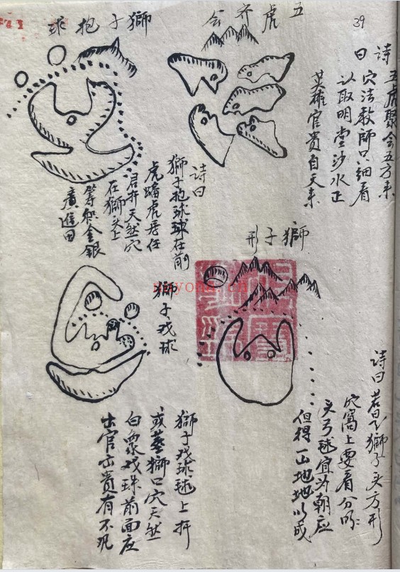 手抄珍本天机会元图张子微喝形图格78页PDF 风水秘本