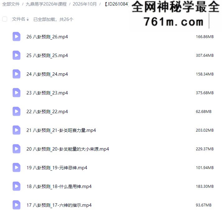 郭福星《八卦预测》高级研修班 26集视频课