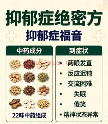 秘方抑郁症绝密方PDF 中医秘方