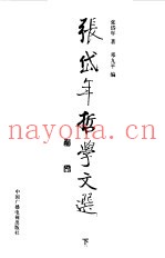 张岱年哲学文选  下