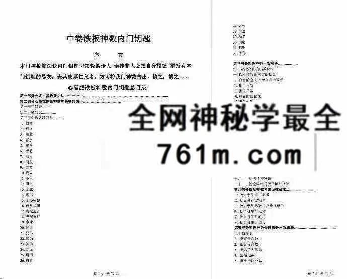 心易派铁板神数
