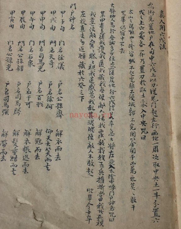 《真人闭六戊法》,奇门遁甲符法,手抄古本(道教书籍大全)