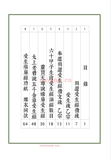 受生纳库经科疏表填还补财科疏集284页PDF 道教科仪