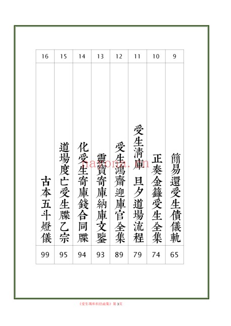 受生纳库经科疏表填还补财科疏集284页PDF 道教科仪