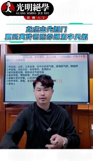 夏光明龙虎山君臣命理五字天机1集视频 八字教程