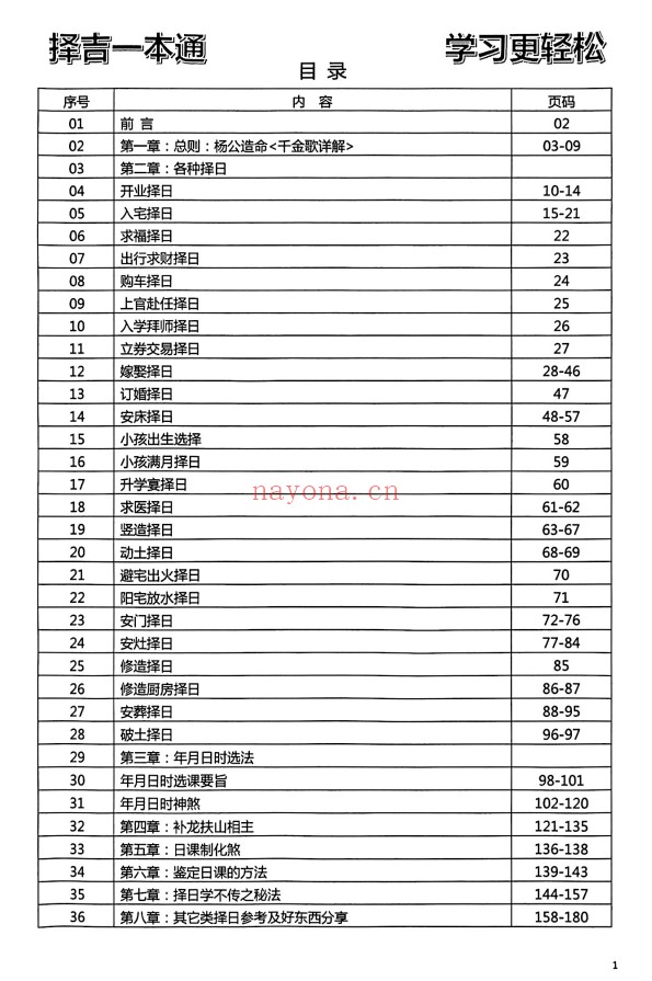 择吉一本通择日教程：择日择吉实用资料