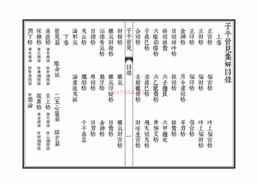 《子平管见》两个版本