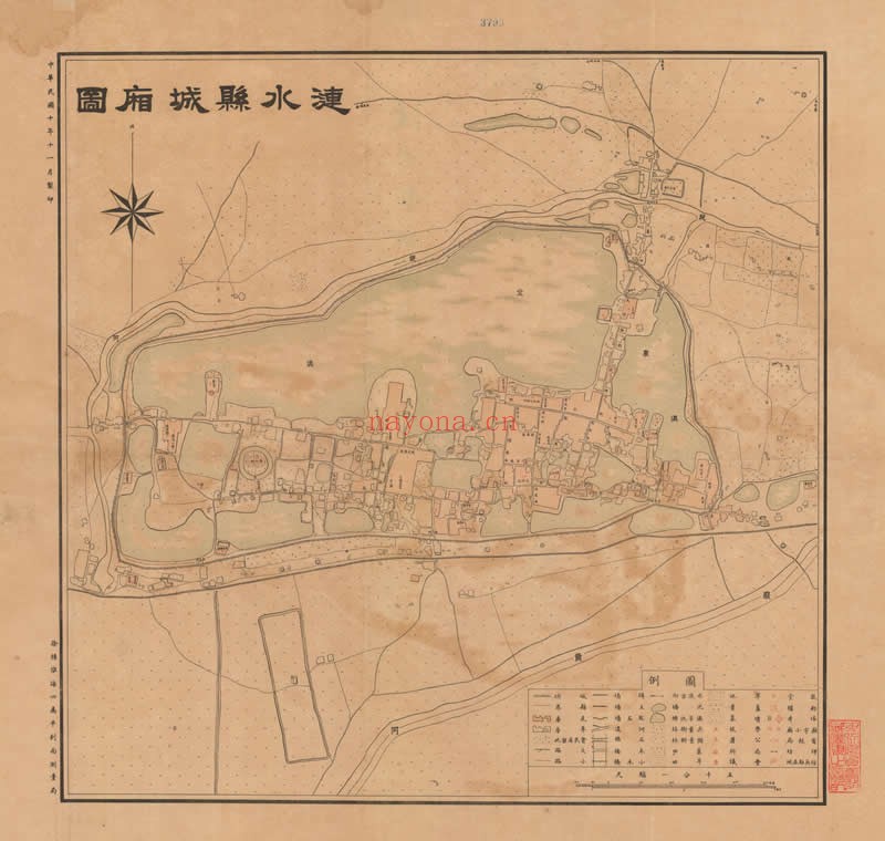 1921年江苏《涟水县城厢图》
