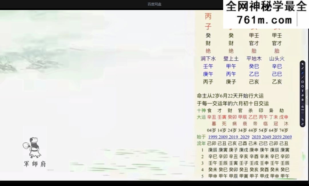 青枫军师府四柱高级班 视频23集+课件