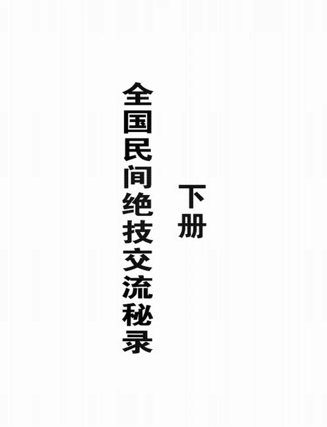 全国民间绝技交流秘录 上下两册