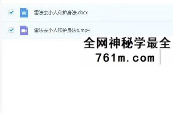 雷法二法 去小人和护身法 视频+课件