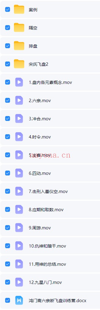 宋氏飞盘宋奇鸿高阶鸿门班视频+课件 飞盘奇门