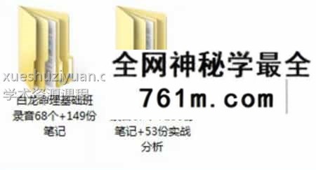 白龙八字象法命理基础课程+提高班课程合集 较多音频+资料