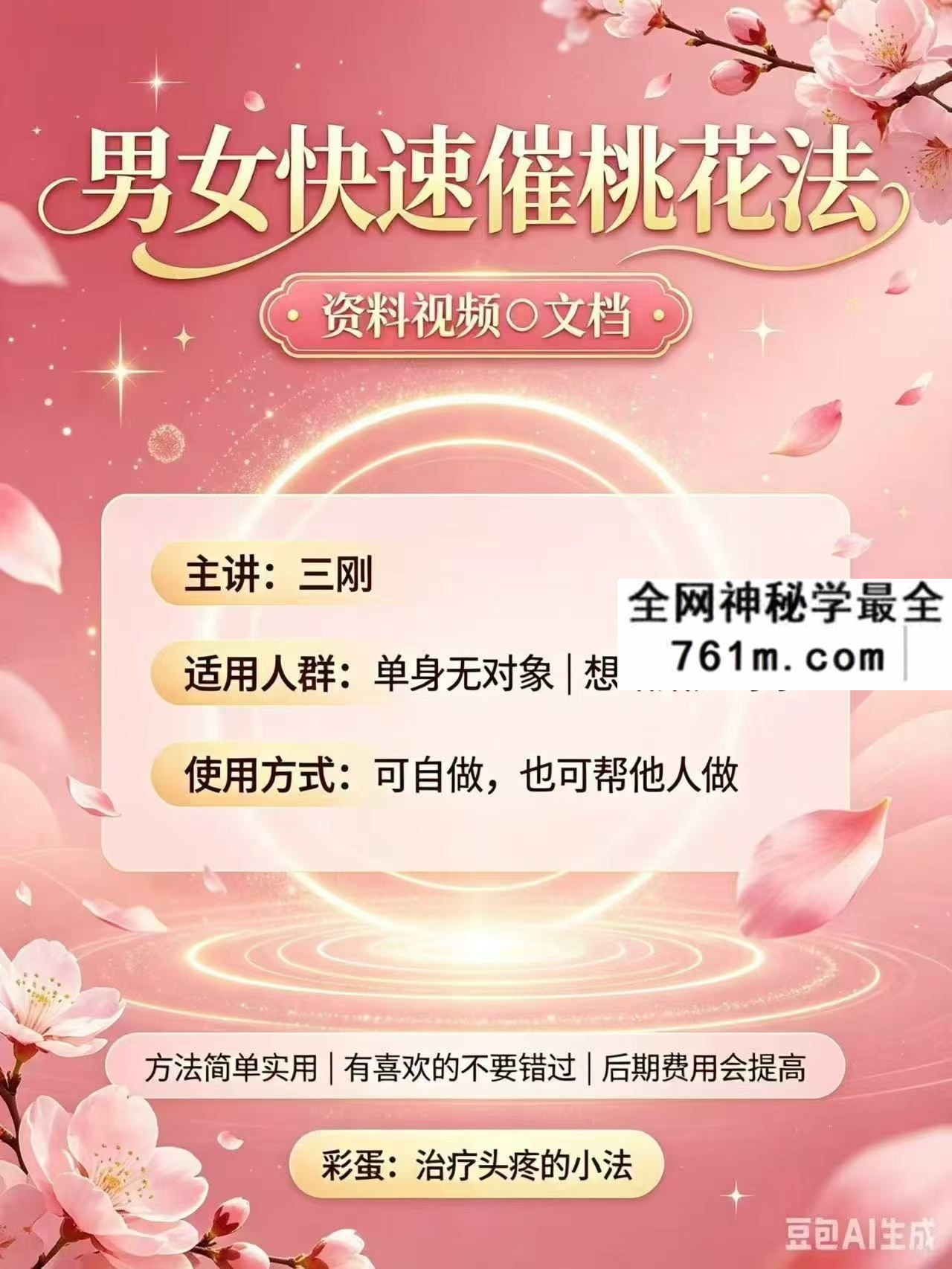 三刚男女快速催桃花秘法