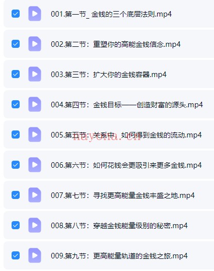 方赏高能量金钱入门课9集视频 财富课程