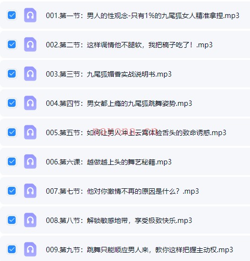 宁和九尾狐舞艺课18节音频 维秘课程