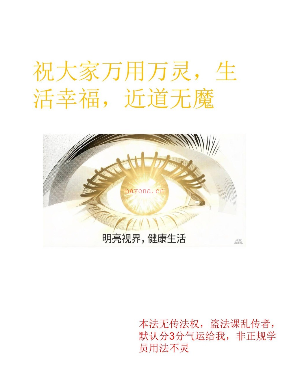 法松《治眼疾专题》（视频1集+文档）