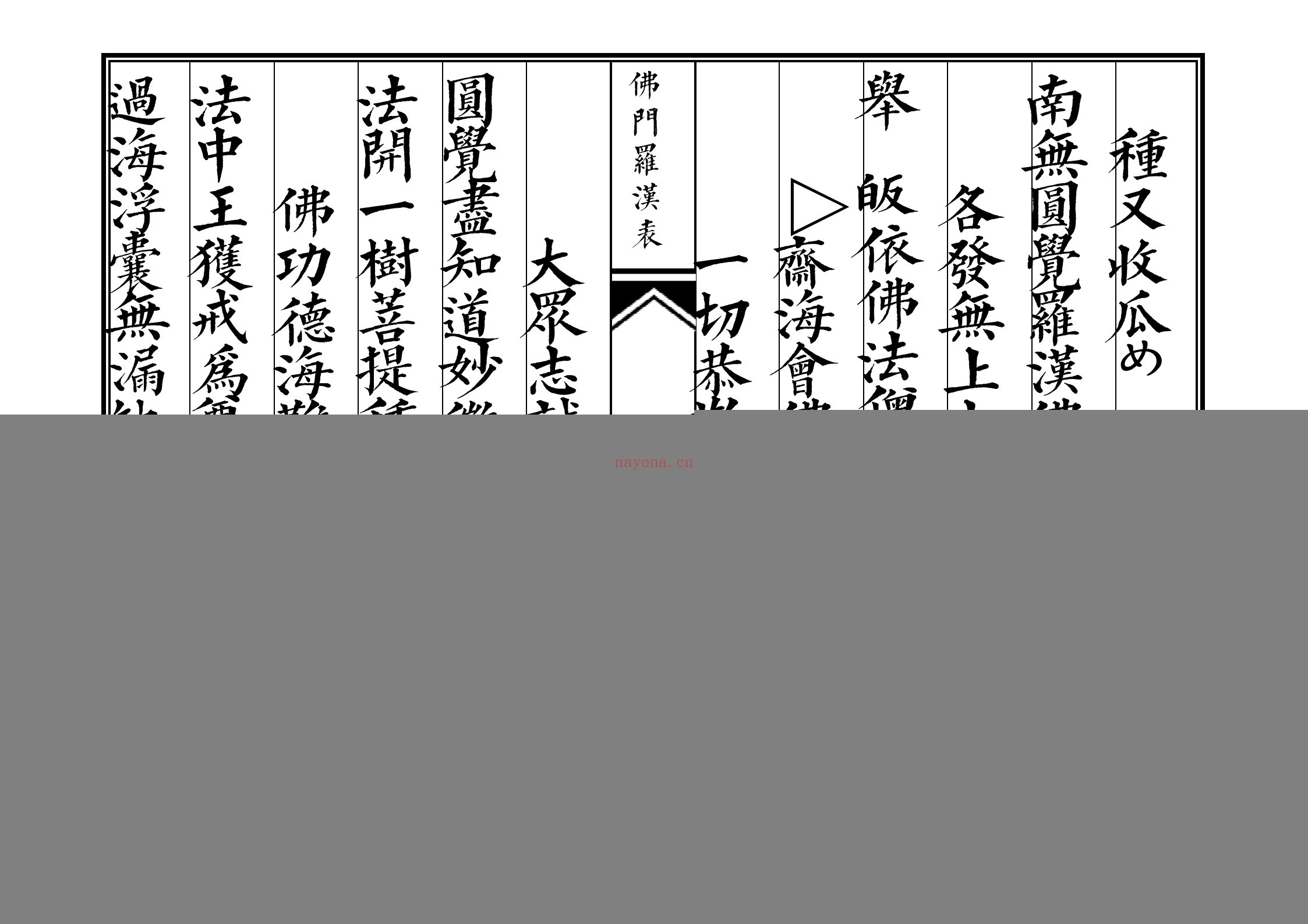 罗汉表