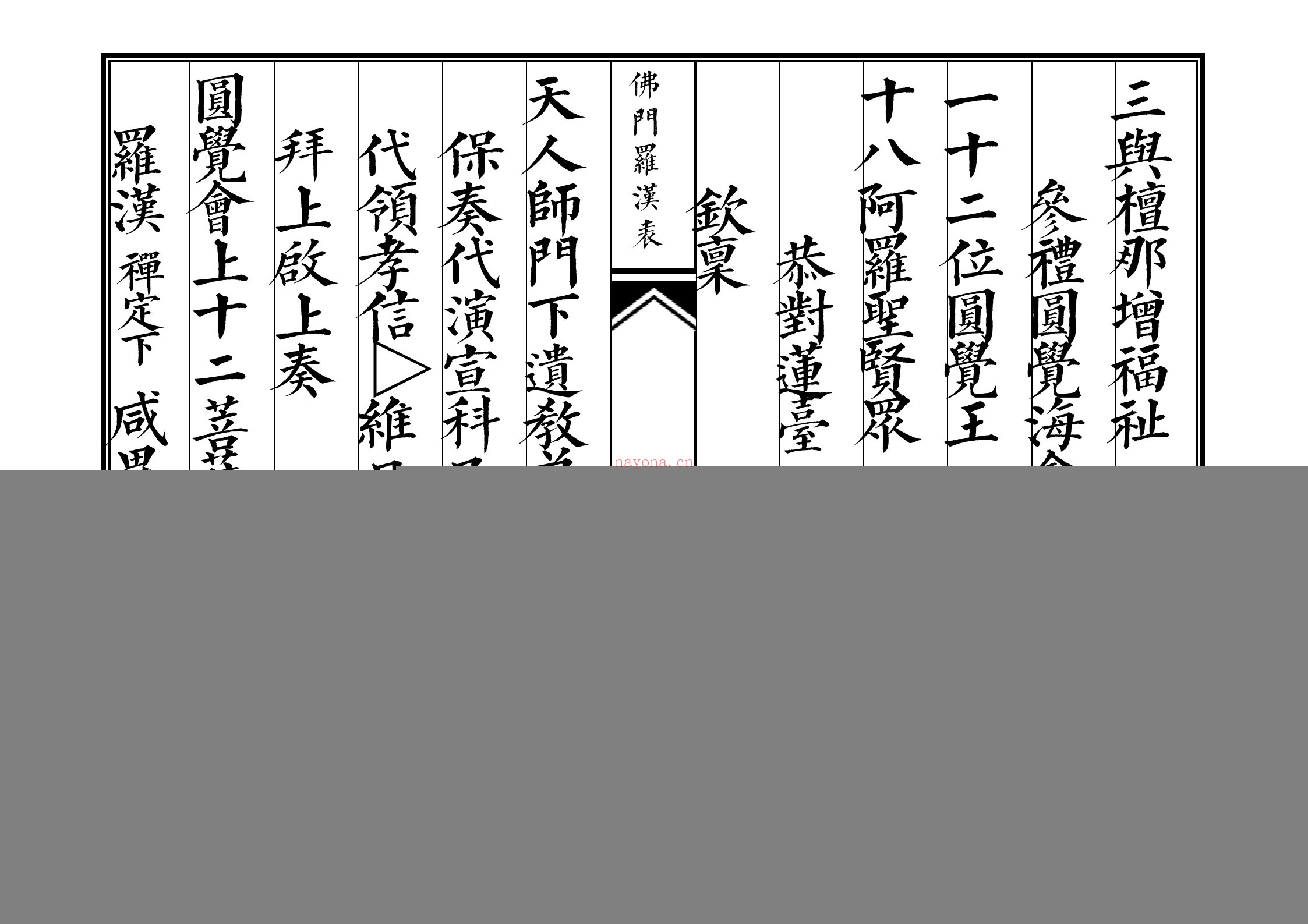 罗汉表