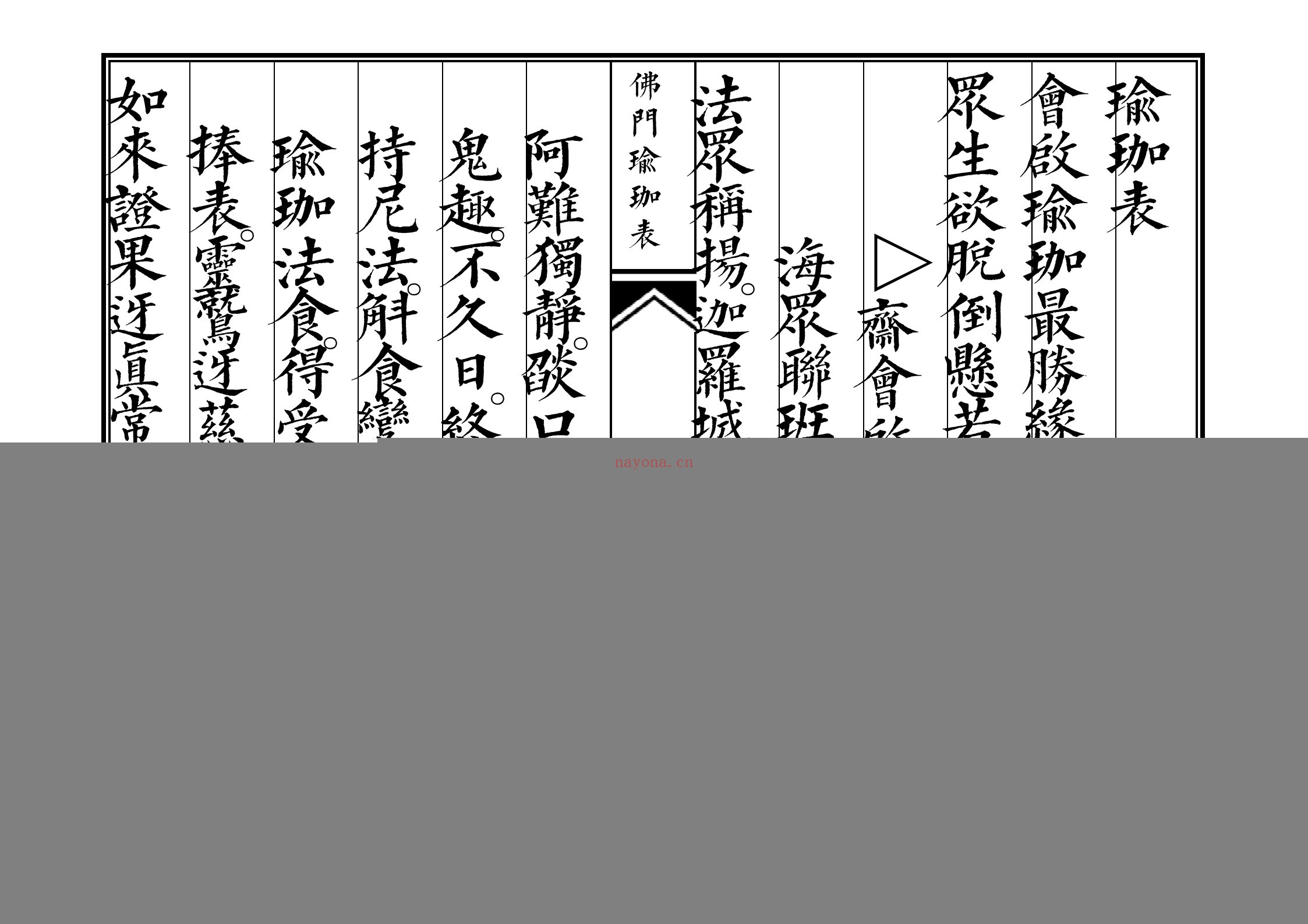 佛门瑜珈表