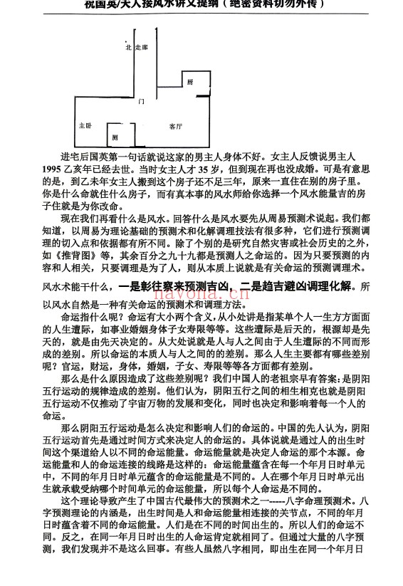 祝国英天人接风水讲义提纲阳宅风水实操152页PDF