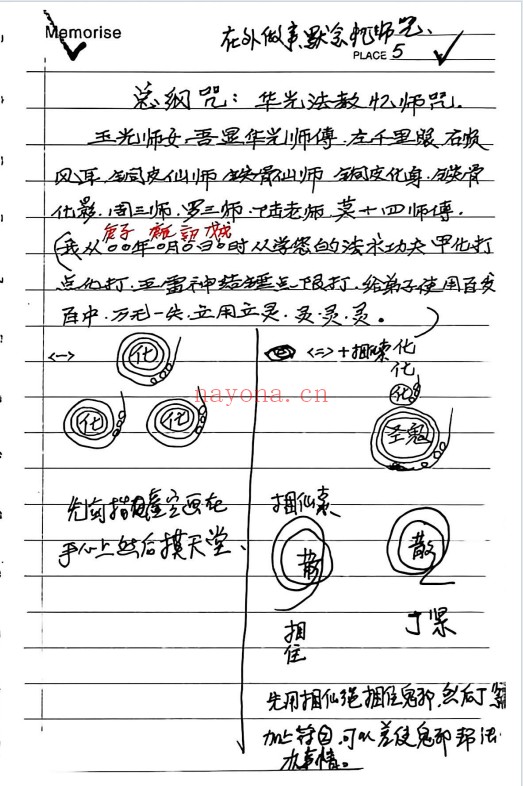 民间秘法华光法术笔记手稿64双页128页PDF