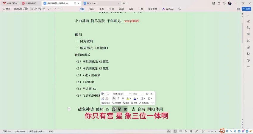 《千年老师北派紫薇斗数视频》视频11集