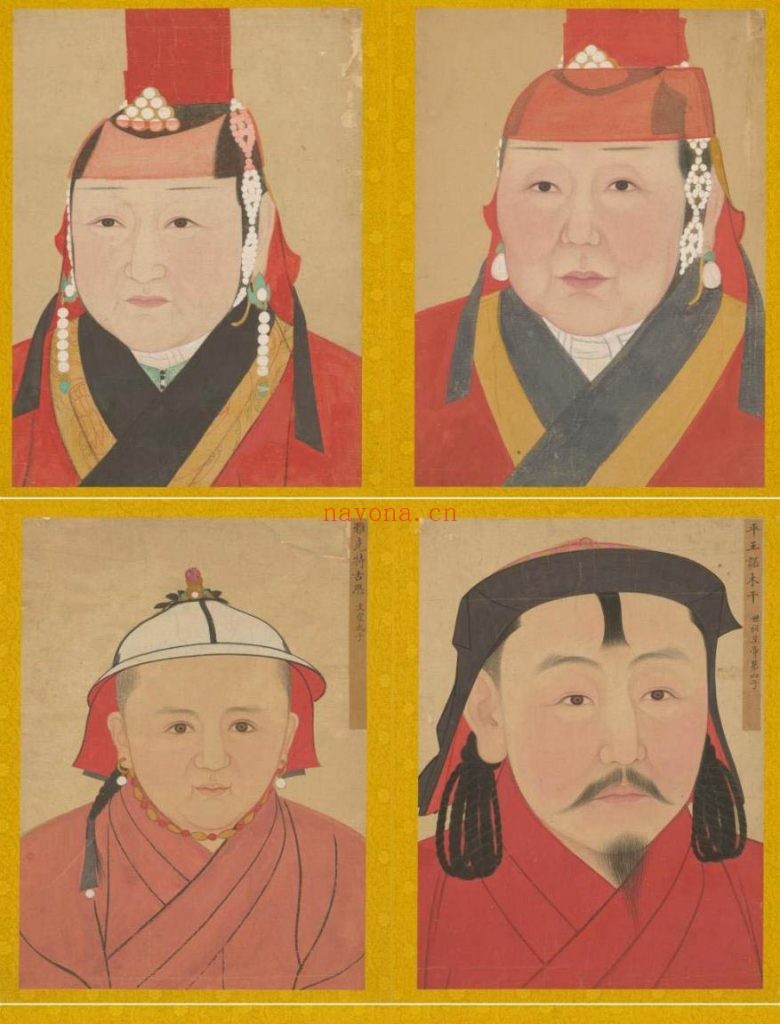 元后妃太子像册.七开.元代.佚名作.绢本设色.北京故宫博物院藏