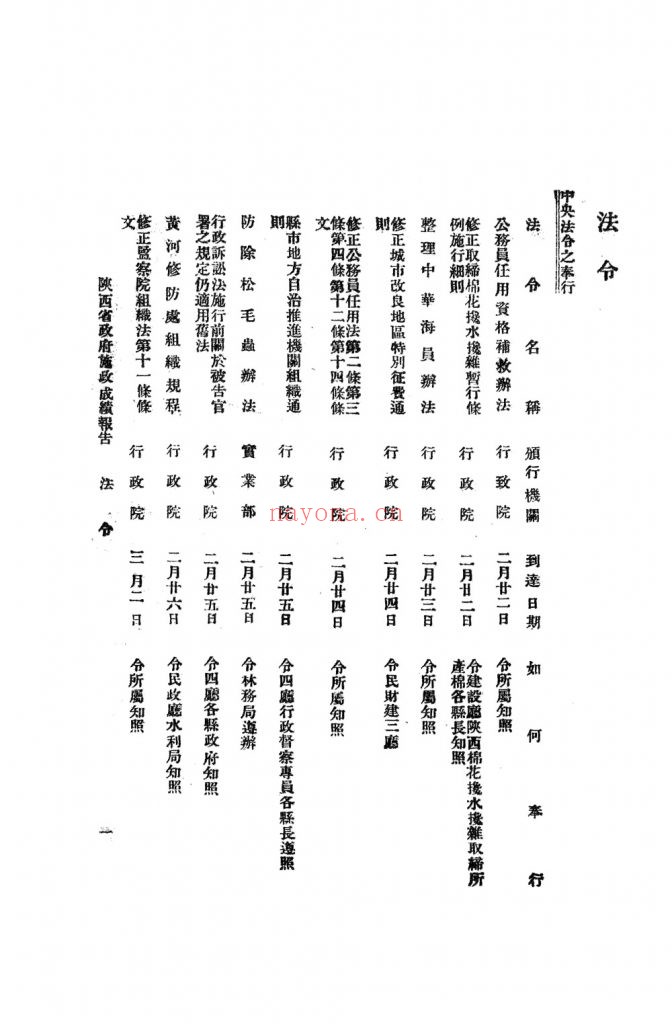 陕西省政府施政成绩报告 中华民国二十六年三月份_陕西省政府秘书处_民国26[1937]