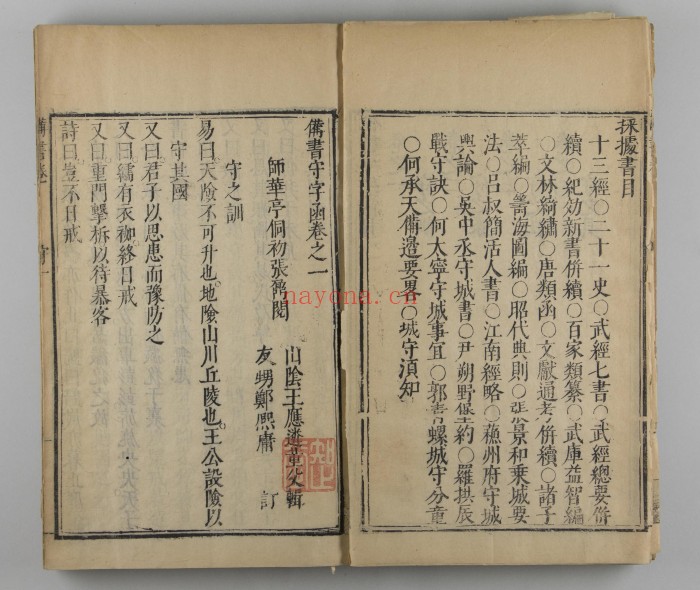 真如斋备书.二十卷（守四卷.练四卷.屯四卷.战四卷.机二卷.本二卷）.明.王应遴辑.天启时期刻本.787M 爱古籍