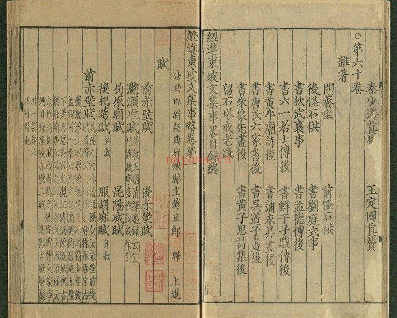 经进东坡文集事略.宋.苏轼撰.存五十五卷.南宋中末期间建刊本