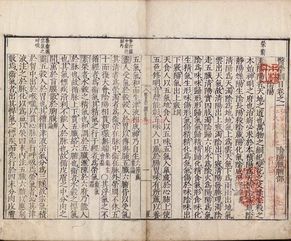 医学纲目.四十卷.明.楼英撰.明嘉靖四十四年曹灼刊本 1.23G 爱古籍