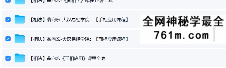 翁向宏 大汉易经学院 手相+面相学 4套