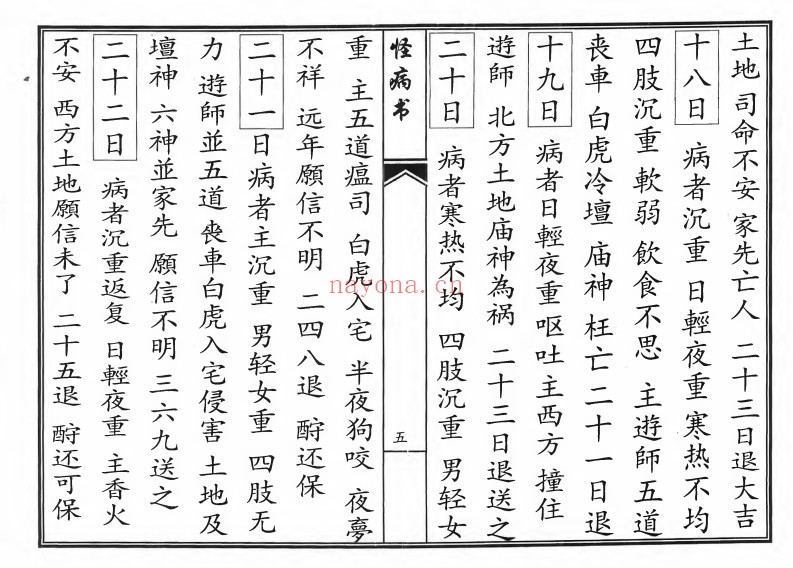论逐日得病吉凶怪病全书39双页PDF 中医古籍