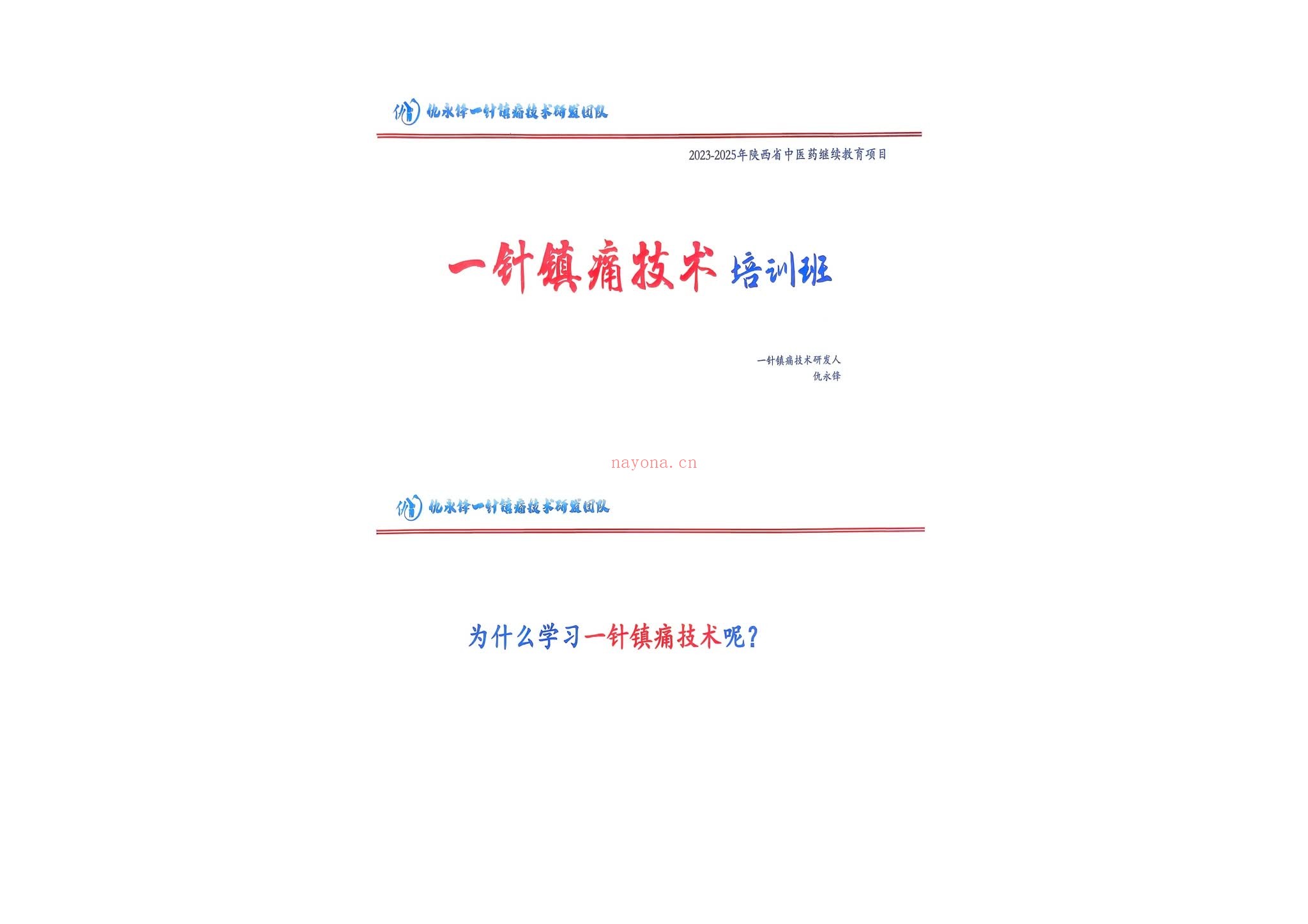 《一针镇痛》（视频47集+文档）